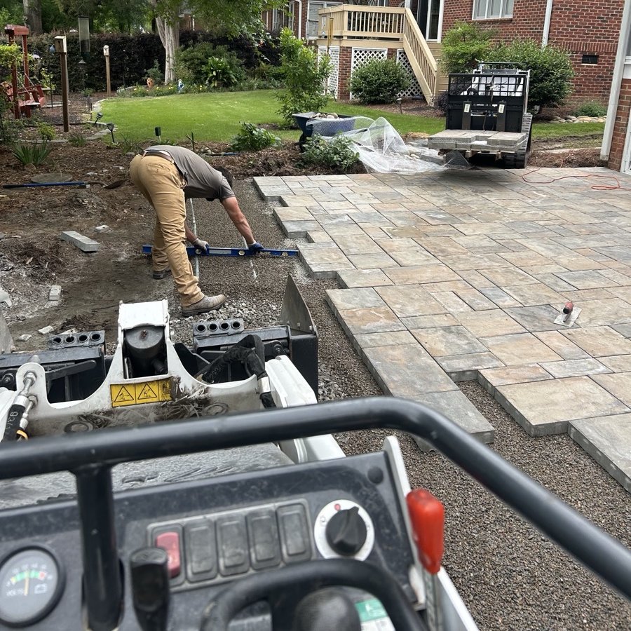 Paver patio installation and hardscaping project at residential property in Lexington SC